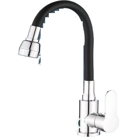 Robinet de cuisine Robinet d'évier de cuisine à bec Flexible en acier inoxydable, robinet mitigeur d'eau chaude et froide, grue rotative à 360 degrés(A) (1/5)