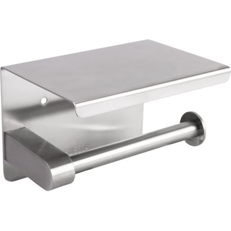 Porte-rouleau, Acier Inoxydable SUS 304, Chrome Poli, Porte-Papier Hygiénique Moderne avec étagère de téléphone, Accessoire de cuisine de salle de bain (1/4)