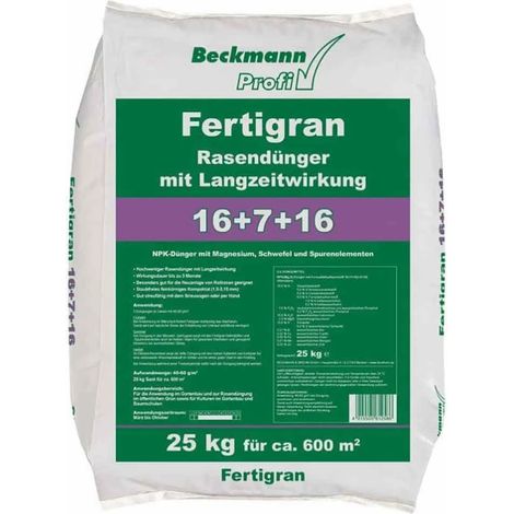 Concime per Prato a Lenta Cessione 25kg - NPK 16-7-16 per un Tappeto Erboso Perfetto (1/2)