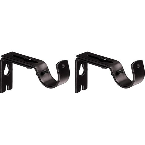 Lot de 2 supports muraux réglables pour tringle à rideaux, crochets de fixation murale (1/3)