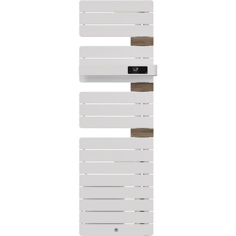 THERMOR - Sèche-serviettes connecté Allure 4 étroit 1600W Blanc brillant/Chêne Mat à droite - 483343 (1/2)