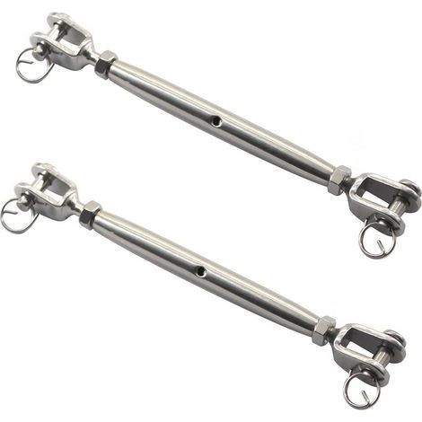 Lot de 2 tendeurs à vis M10 en acier inoxydable 304 avec corps fermé (1/5)