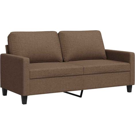 Canapé Sofa à 2 places Marron 140 cm Tissu (1/5)