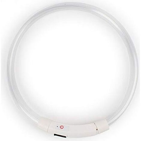 Collier à LED clignotant rechargeable pour chien, chargement par USB--50cm,blanc (1/3)