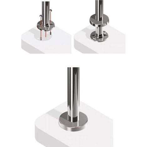 Poteau de réception - Finition : G 220 - Epaisseur : 2 mm - Hauteur : 900 mm - Matériau : Inox 316 - Diamètre : 42,4 mm - ITAR (1/2)