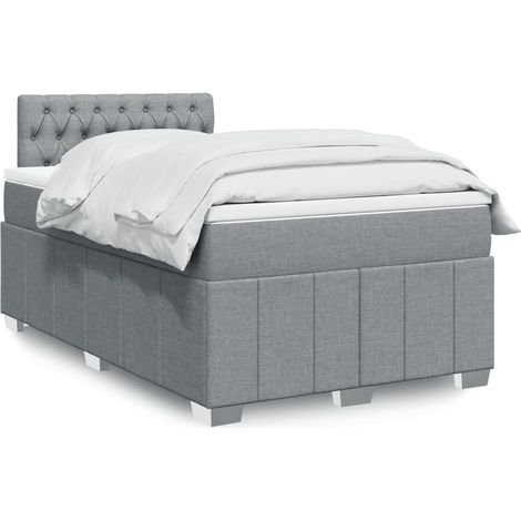 Boxspringbett mit Matratze Hellgrau 120x190 cm Stoff vidaXL (1/5)