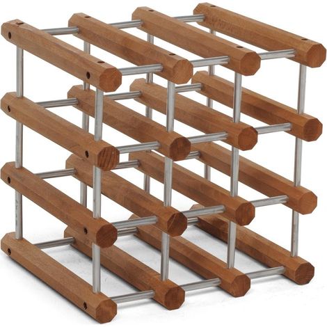 Foppapedretti IlCantiniere Casier à bouteilles 12 bouteille(s) Aluminium, Bois Aluminium, Noyer