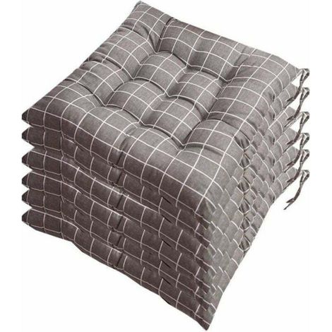 Lot de 6 galettes de Chaise 40x40, Coussin décoratif Coussin Coussin de Chaise Coussins de Jardin 12 surpiqûres en Un Motifs différ (1/3)