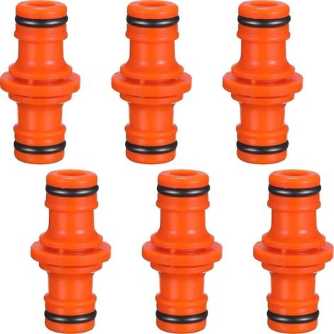 Filiyano-Lot de 6 raccords doubles pour tuyaux d'arrosage (orange) (1/5)