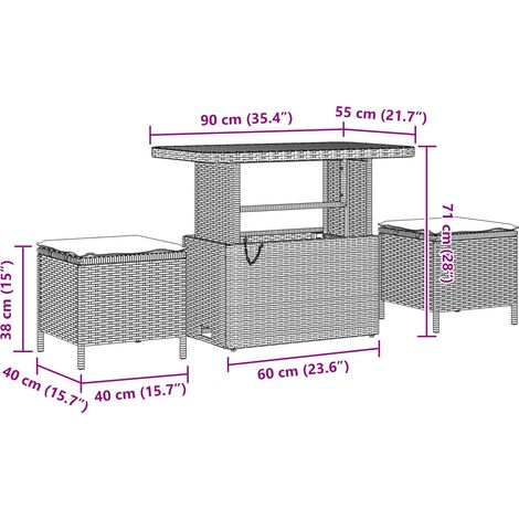 Maison Exclusive - Gartensofa-set mit Kissen 11 pcs Schwarz Poly-