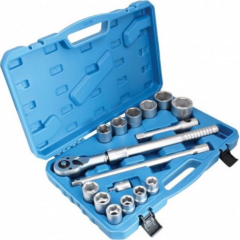 Coffret de douilles 3/4 de 19 à 50 mm avec cliquet a manche telescopique (1/3)