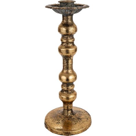 Candelabro de metal dorado 9.2x9.2x24h cm