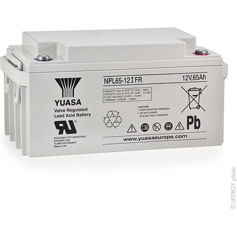 Yuasa - Batterie plomb AGM YUASA NPL65-12IFR 12V 65Ah M6-F