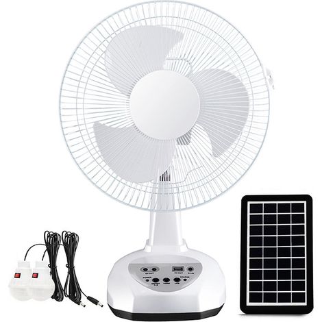 Ventilateur Solaire 12 pouces - avec Batterie, Grande Autonomie, pour Maison, Extérieur - Alovez