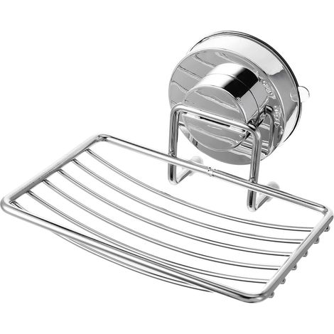 Porte-savon en inox avec ventouse puissante, plateau porte-savon mural simple couche pour salle de bain, pour la douche et le lavabo
