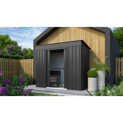 Globel Industries Gerätehaus "Skillion 84", anthrazit, 2,64 m², ohne Schleppdach (1/5)