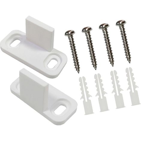 lot de 2 guide de sol pour porte de grange coulissante, blanc (1/5)
