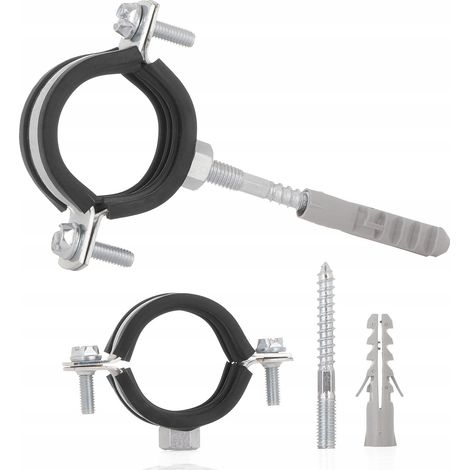 Abrazadera metálica con goma para tubos de 1" (32-36 mm) (1/3)