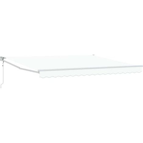 Store banne rétractable blanc, 400 x 300 cm, en polyester et aluminium. (1/5)