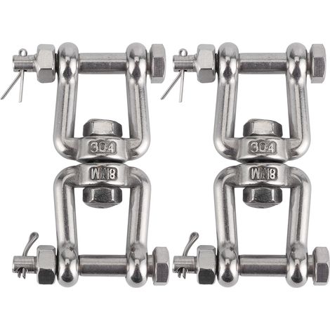 2 Pièces Manille à Pivot en Acier Inoxydable 304 avec Anneau Tournant et Sécurité M8 (1/5)