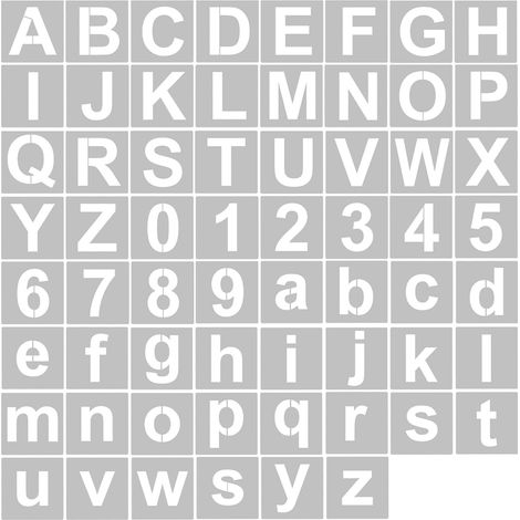 62 pièces 5 pouces pochoirs de lettres et de chiffres alphabet lavables réutilisables modèles d'artisanat d'art en PET respectueux de l'environnement pour la peinture sur le tissu en bois décoration d (1/5)