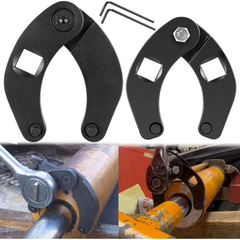 Clé à écrou réglable 1266 et petite clé à écrou réglable 7463 universelle pour vérins hydrauliques sur la plupart des équipements agricoles et de construction (1/5)