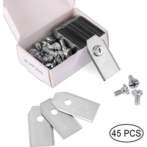 45 x Lames de Couteau en Titane pour Toutes Les Tondeuses Robotiques Husqvarn/Automower/ Yardforce/Gardena(35180.45mm) Avec 45 Vis, Lames de Rechange pour Modèles 105,310,315,320,420,430x,r40i (1/5)