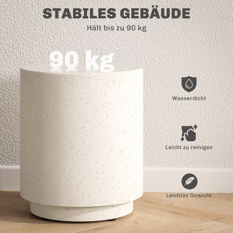 Table d'appoint imitation béton 37 cm x 37 cm x 43 cm poudre de minerai inorganique gris (1/5)