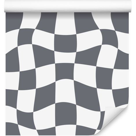 Tapete „Casual Checkboard“ Grau und Weiß 50x1000 cm (1/5)