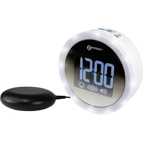 [GEBRAUCHT] B-Ware Geemarc JWNS-StarWHVDE Quarz Wecker Weiß Mit Vibrationskissen LED