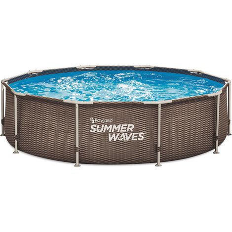 PISCINA REDONDA TUBULAR IMIT. RATTAN 305X76 C/DEPURADORA 4.792 L
