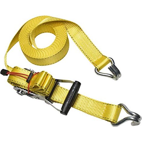 Master Lock 3059EURDAT Cinghie di Fissaggio con ganci a J, Giallo, 8,25m x 50mm Cinghie (1/4)