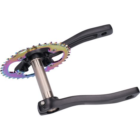Manivelle Fixie Noir 38T ZK-22 en Alliage d'Aluminium pour Vélo Monovitesse - Bras et Plateau (1/5)