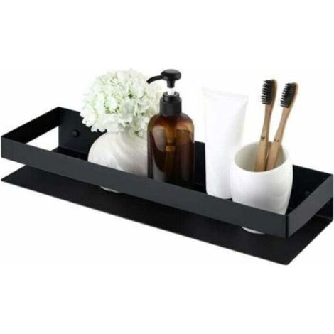 Etagere Murale Salle De Bain Etagere Douche Acier Inoxydable 40 CM Etagère Murale Acier Noir,