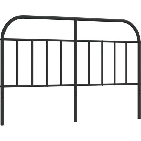Vidaxl – Tête de lit métal noir 140 cm – Construction en acier enduit de poudre – Pieds robustes pour un excellent soutien – Design élégant (1/5)