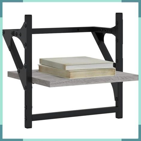 étagère murale - 836236 - sonoma gris - bois d'ingénierie & métal - 30 x 25 x 30 cm (1/5)