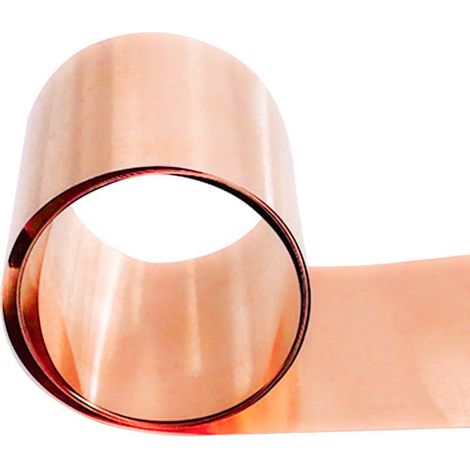 Rouleau de feuille de cuivre pur, 0,2 mm x 100 mm x 1 m, 99,9 % de cuivre. Bande de cuivre pour bijoux, artisanat, réparations, électricité.