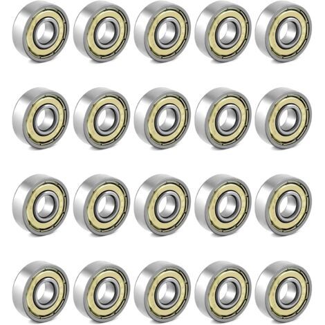 royaluxe-20 pièces 608zz roulements à Billes, pour Planches à roulettes, Scooters, Patins à Roues alignées, 8 mm x 22 mm x 7 mm (1/5)