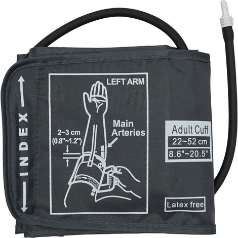 1 Brassard Tensiomètre, Nylon, 22-52 Cm, Compatible Appareils, Adultes Bras Épais