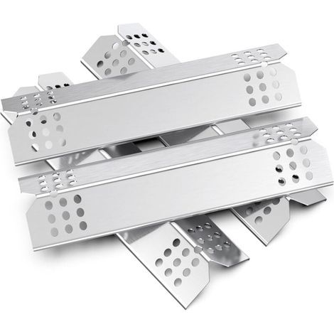 Lot de 4 38.1CM Diffuseur Chaleur Universels.Pièces de Rechange Universal Flavorizer Bar.Compatible avec la Plupart des modèles de Gril à gaz.Plaques chauffantes pour Barbecuer(Acier inoxydable) (1/5)