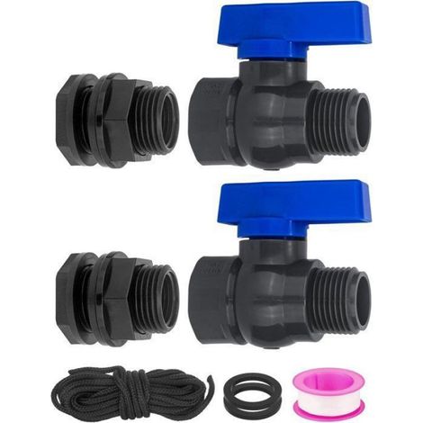 Robinet pour baril de pluie - Robinet pour baril de pluie - Ensemble de 2 robinets pour baril de pluie - Robinet avec robinet (1/5)
