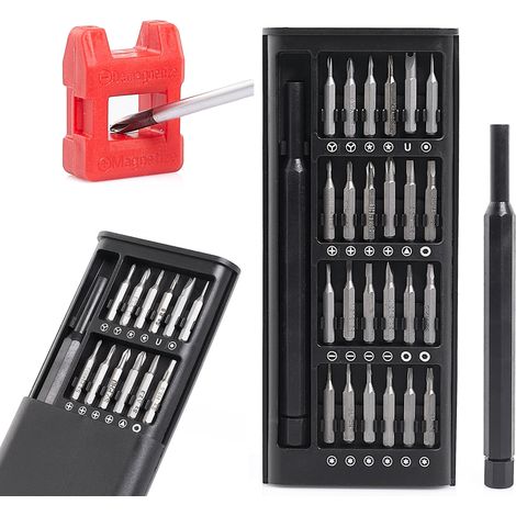 Un ensemble de tournevis professionnels de précision 24 en 1 dans un coffret en plastique + aimanteur (1/5)