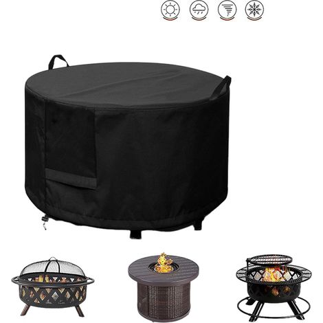 12212246- Couvercle de poêle, rond, housse anti-poussière pour foyer, housse pour barbecue, housse de protection. (1/5)