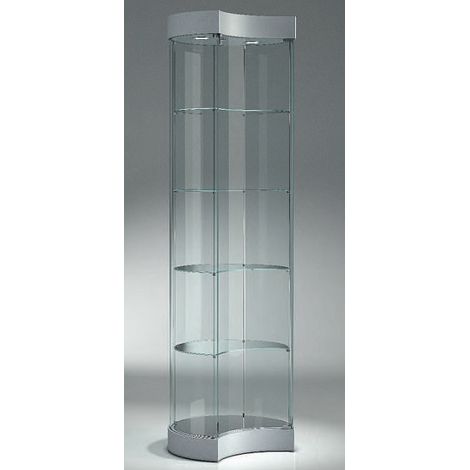 Vetrina Mezza Luna in Cristallo Temperato Diametro 57 cm H 190 cm