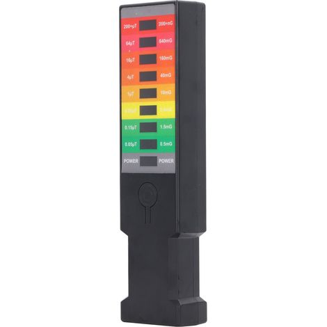 Détecteur de champ électromagnétique portable EMF Meter avec indicateur LED couleur pour une utilisation intérieure et extérieure. (1/5)