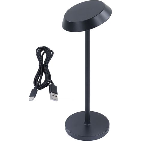 Lampe de Lecture LED Rechargeable USB, Style Moderne Minimaliste, Protection des Yeux, IP54, Ergonomique, pour Salon, Noir (1/5)