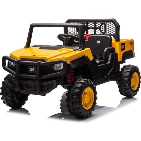 Tractor Coche de juguete con batería Remolque Bocina Empujador CAT Amarillo Sun Baby