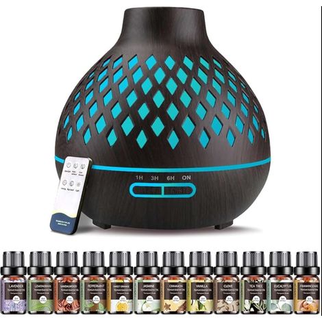 Diffuseur d'huiles Essentielles de Parfum Humidificateur Ultrasonique avec Couleurs Lumières LED Arrêt Automatique pour Maison Yoga Spa (1/5)