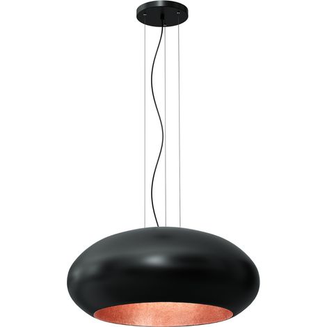 Lampada a sospensione ovale 70cm nero/rame E27 Compo
