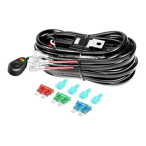 Stroboscopique Câblage à barres lumineuses LED Faisceau de Fil avec Relais et Interrupteur 12V 40A lampe de travail (1/5)